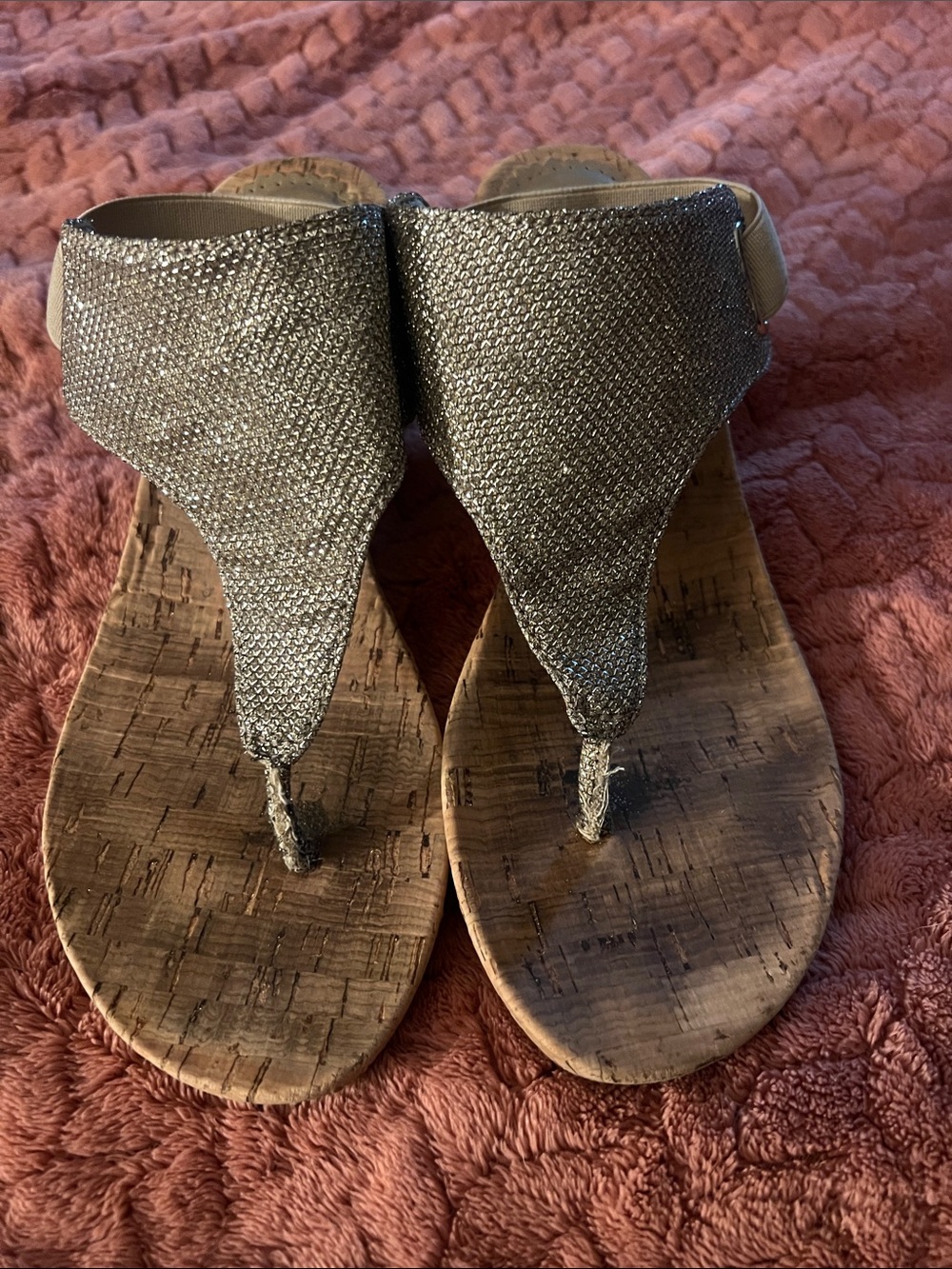 💛Woven Metallic Thong Sandals - gold